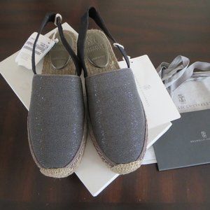 Brunello Cucinelli Monili Bead Applique Espadrilles EUR 37.5 / US 6.5 7